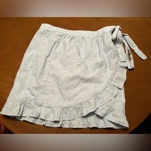 Madewell blue wrap frilly skirt